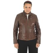 La Canadienne Brun Läder Komfort Blouson Jacka Brown, Dam