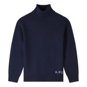 A.p.c. Blå Tröja Unisex Polo Stil Blue, Dam