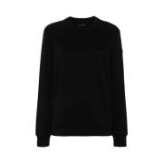 Moncler Svart Logo Plaque Sweatshirt Black, Dam