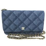 Chanel Vintage Pre-owned Denim chanel-vskor Blue, Dam