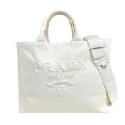 Prada Vintage Pre-owned Canvas prada-vskor White, Dam