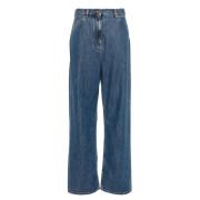 Valentino Blå Denim Logo Patch Jeans Blue, Dam