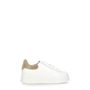 ASH Vita Lädersneakers med Strassdetalj White, Dam