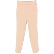 Peserico Beige Slim Byxor med Elastisk Midja Beige, Dam