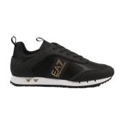 Emporio Armani EA7 Svarta Avslappnade Textil Sneakers Black, Herr