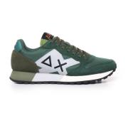 Sun68 Nylon Suede Sneakers Multigreen Gummisula Green, Herr