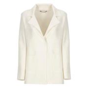 D.Exterior Ivory Ullblandning Blazer Jacka Beige, Dam