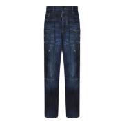 Dsquared2 Blå Loose Fit Jeans med Patches Blue, Herr