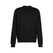 Karl Lagerfeld Sweatshirt med tryckt logotyp och rund hals Black, Herr