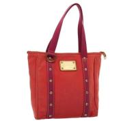 Louis Vuitton Vintage Pre-owned Canvas axelremsvskor Red, Dam