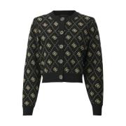 Guess Stilren Stickad Cardigan Tröja Black, Dam