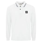 Stone Island Vit Bomullspolo Långärmad White, Herr