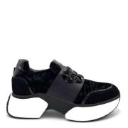 Jeannot Velvet Slip-On Sneaker med Applikationer Black, Dam