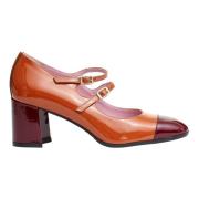 Carel Beige Pumps med Bordeaux Detaljer Brown, Dam