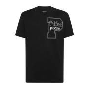 Philipp Plein Svart Logotyptryck Jersey T-shirt Black, Herr