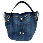 Chanel Vintage Pre-owned Raffia chanel-vskor Blue, Dam