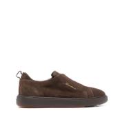 Santoni Brun Mocka Slip-On Sneakers Brown, Herr