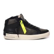 Crime London Svarta höga sneakers med band sula Black, Herr