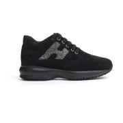 Hogan Svarta Sneakers med Strass Black, Dam