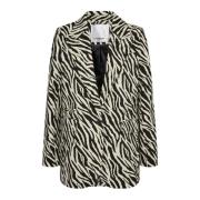 Co'Couture Ziggycc Zebra Single Blazer Offwhite Beige, Dam