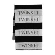 Twinset Svart Stickad Halsduk med Metalltråd Multicolor, Dam