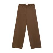 Forte Forte Brun Twill Weave Straight Leg Byxor Brown, Dam