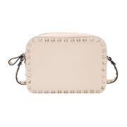 Valentino Garavani Studded Leather Cross-Body Väska Beige, Dam