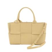 Bottega Veneta Vintage Pre-owned Laeder axelremsvskor Beige, Dam