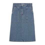 Maison Kitsuné Denim Skirts Blue, Dam