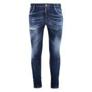 Dsquared2 Distressed Skater Skinny Jeans med Paint Splatters Blue, Her...