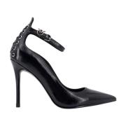 Pinko Love Birds Läder Décolleté Stiletto Häl Black, Dam