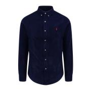 Polo Ralph Lauren Velver Broderad Logotyp Button Down Skjorta Blue, He...