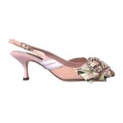 Dolce & Gabbana Rosa Lily Crystal Slingback Klackskor Pink, Dam