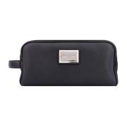 Dolce & Gabbana Lyxig Läder Beauty Case Black, Unisex