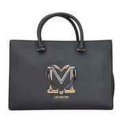 Love Moschino Svart Shopper Väska med Metalllogo Black, Dam