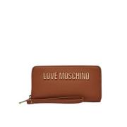 Love Moschino Brun Plånbok med Metalllogotyp Brown, Dam