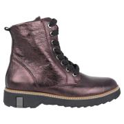 Waldläufer Röd lackläder ankel boot Purple, Dam