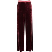 Etro Sammet Högmidjade Straight-Cut Byxor Red, Dam