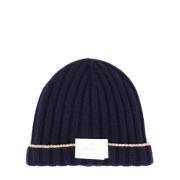 Brunello Cucinelli Lyxig Cashmere Ribbed Hat Blue, Herr