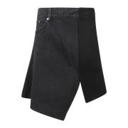 Sacai Denim Wool Melton Kjol Black, Dam