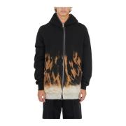 Rick Owens Black Terra Jumbo Gimp Hoodie Black, Herr