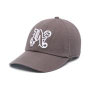 Palm Angels Monogram Logo Baseball Cap Mörkgrå/Vit Gray, Herr