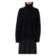 Róhe Svart hög halsstickning Aw24 Black, Dam