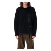 And Wander Svart Stickad Tröja Sweater Aw24 Black, Herr