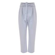 Kocca Elegant Paperbag Waist Trousers Gray, Dam