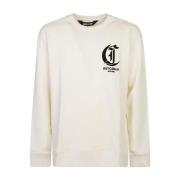 Just Cavalli Vit Sweatshirt för Män Aw24 White, Herr