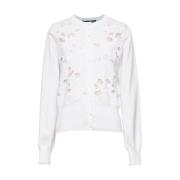 Dolce & Gabbana Stilren Cardigan med Unik Design White, Dam