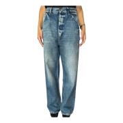 Patrizia Pepe Hög Midja Bred Passform Jeans Blue, Dam