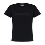 Moncler T-shirt med logotyp Black, Dam