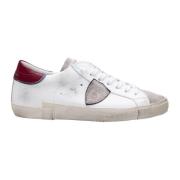 Philippe Model Vita Lädersneakers med Bourgogne Accenter White, Herr